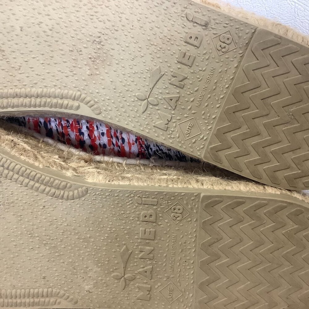 Manebi Espadrilles Tweed Shoes Size 38 Multicolor Made Spain - Picture 12 of 12